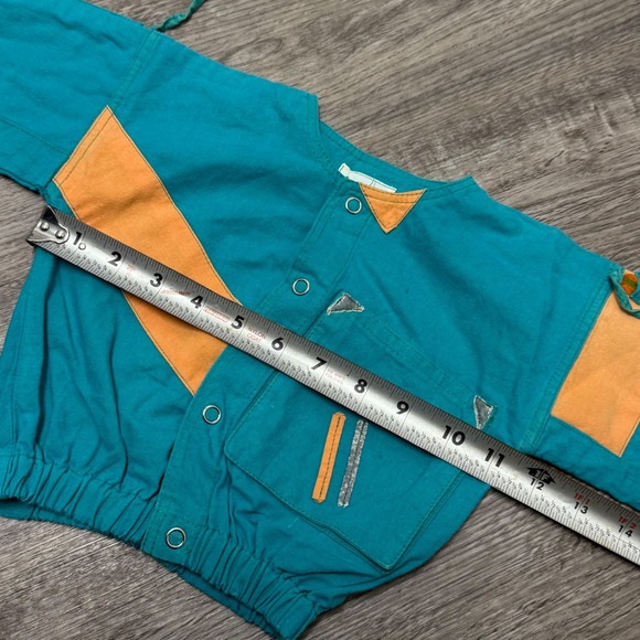 Vintage Trotinette Kids Teal Orange Colorblock Jacket Made in France Size 3 - Picture 5 of 7